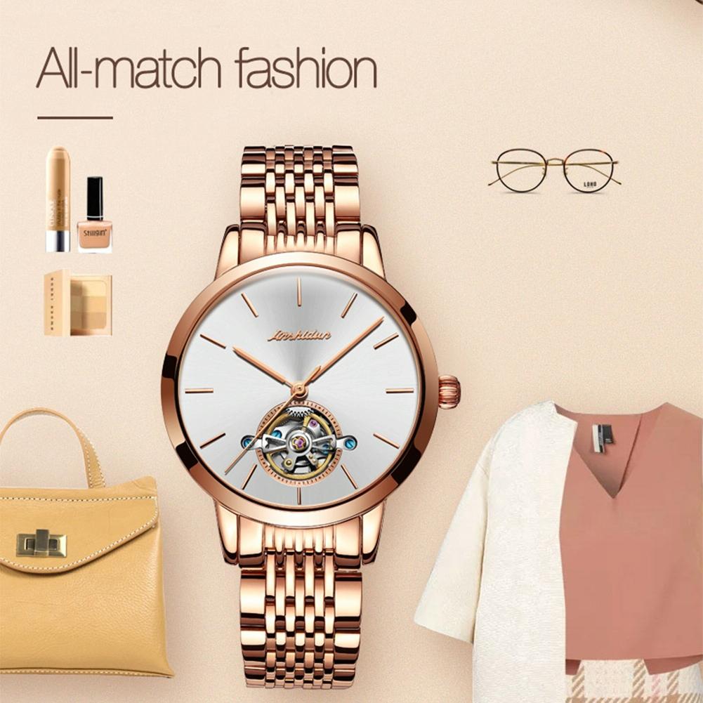 Waterproof Automatic Mechanical Watch For Women With Simple Hollow Design