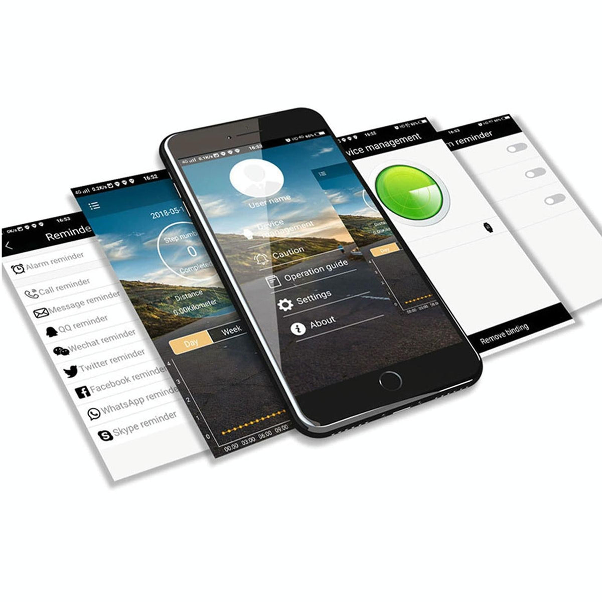 1.21 Inch Fstn Lcd Screen 50M Waterproof Smart Watch Support Information Reminder / Remote Camera / Sport Record Black - Eda001133601C