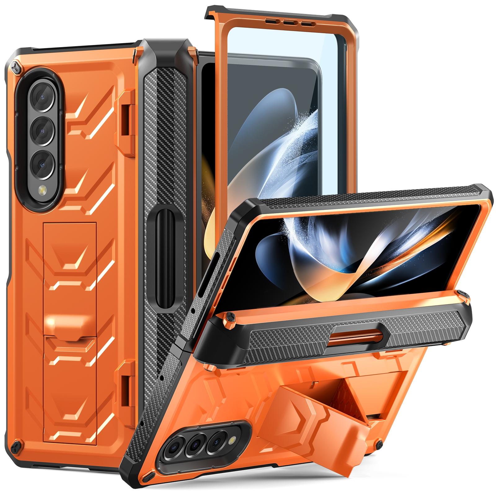 For Samsung Galaxy Z Fold4 5G Foldable Shockproof Phone Case - Orange
