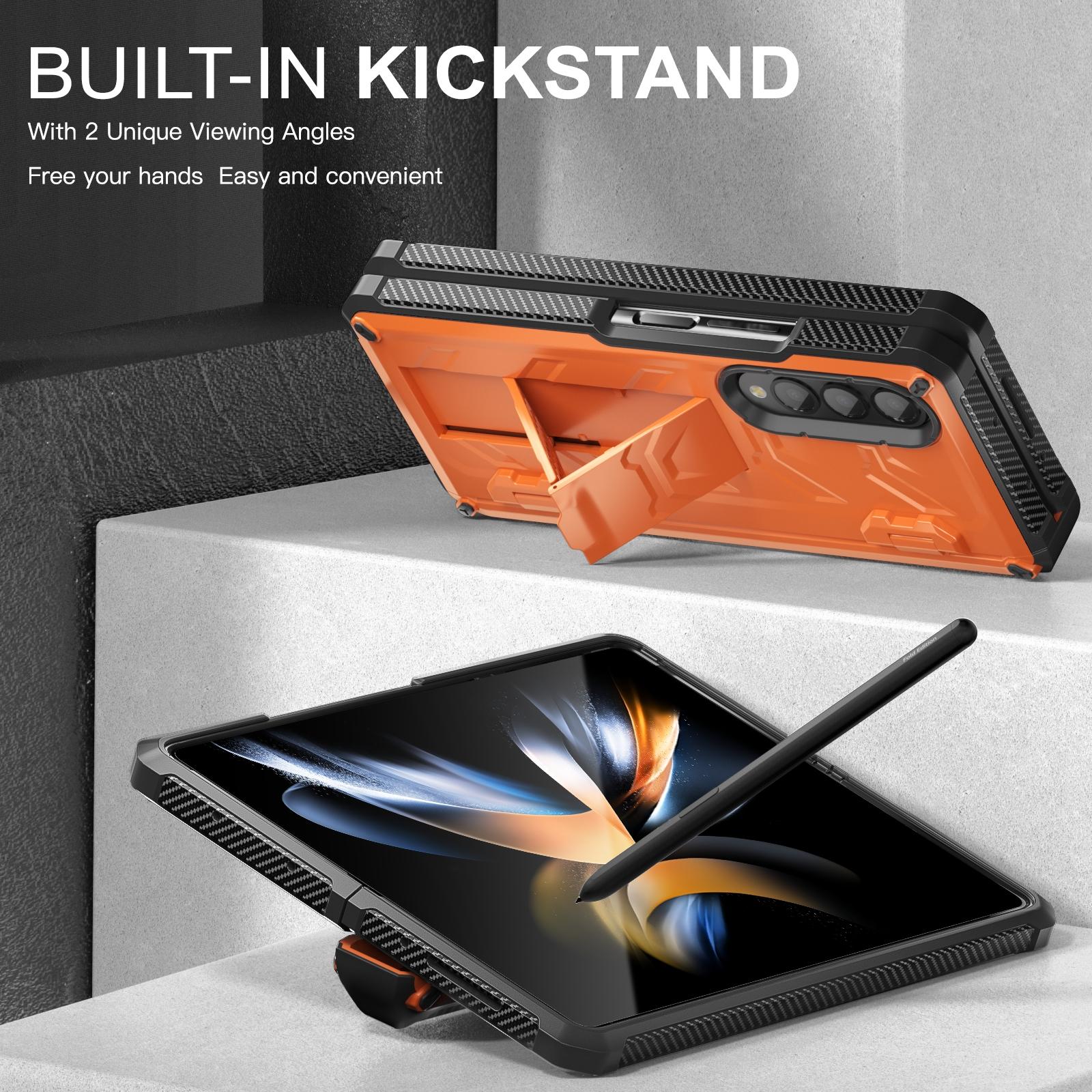 For Samsung Galaxy Z Fold4 5G Foldable Shockproof Phone Case - Orange