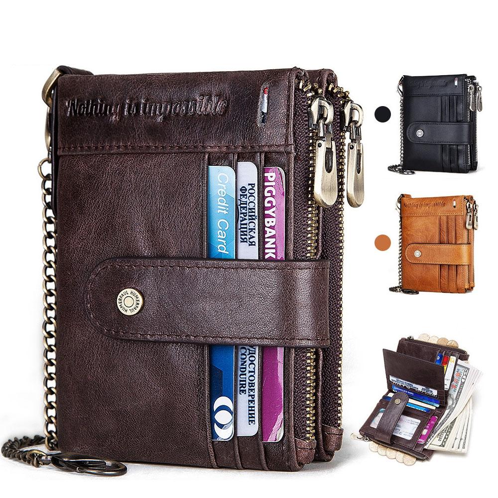 Men Leather Rfid Wallet - Secure & Stylish - Brown