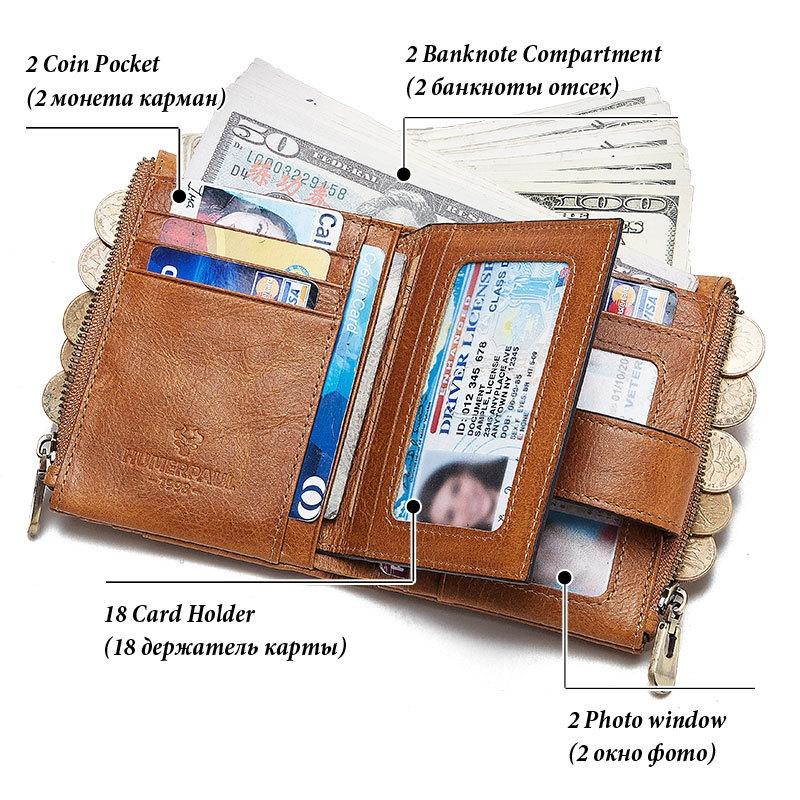 Men Leather Rfid Wallet - Secure & Stylish - Brown