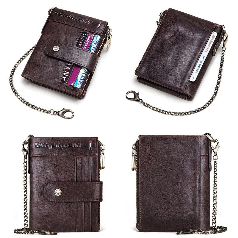 Men Leather Rfid Wallet - Secure & Stylish - Brown