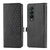 For Samsung Galaxy Z Fold4 5G Leather Grid Texture Phone Case With Lanyard - Brown
