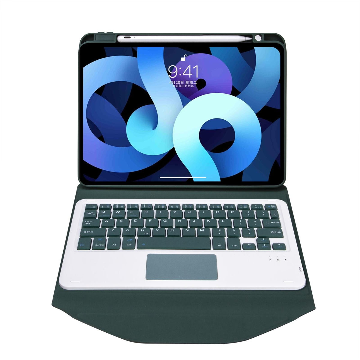 Bluetooth Keyboard Leather Case For Ipad Pro 11 With Pen Slot And Touchpad - Green