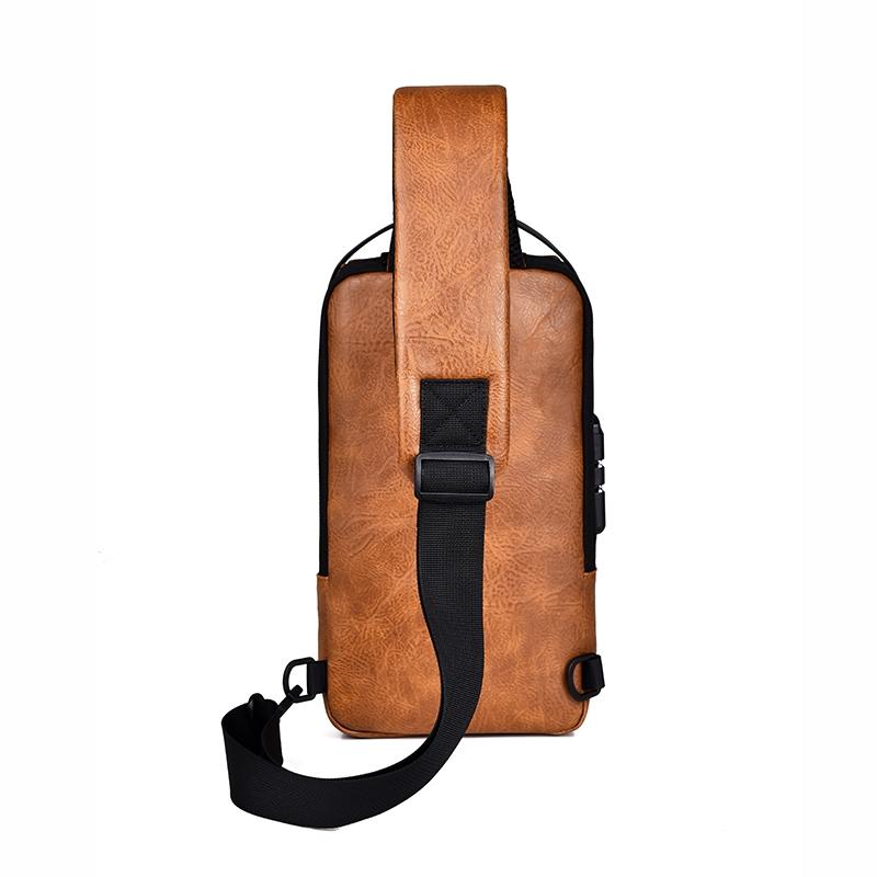 Waterproof Anti Theft Crossbody Backpack For Men - Dark Brown