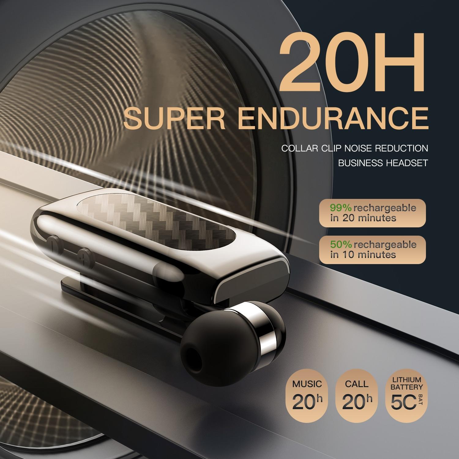 Carbon Brazing Bluetooth Earphones with Noise Reduction - Gold