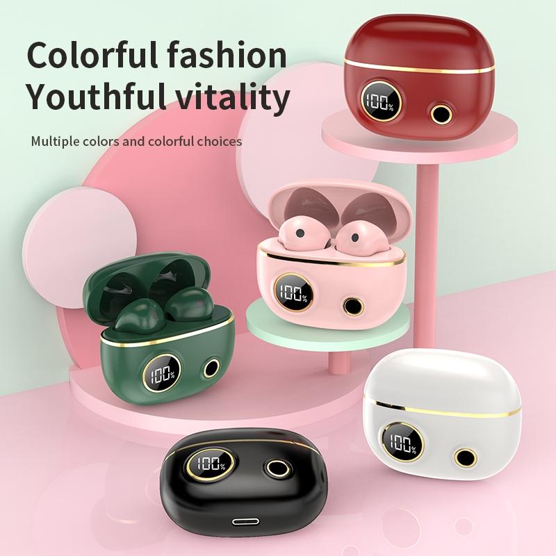 Waterproof 9d Stereo Bluetooth Earphones with Charging Case - Pink