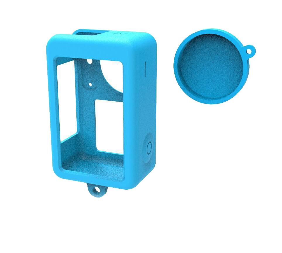 Protective Silicone Case with Lens Cap for Dji Action 3 - Blue
