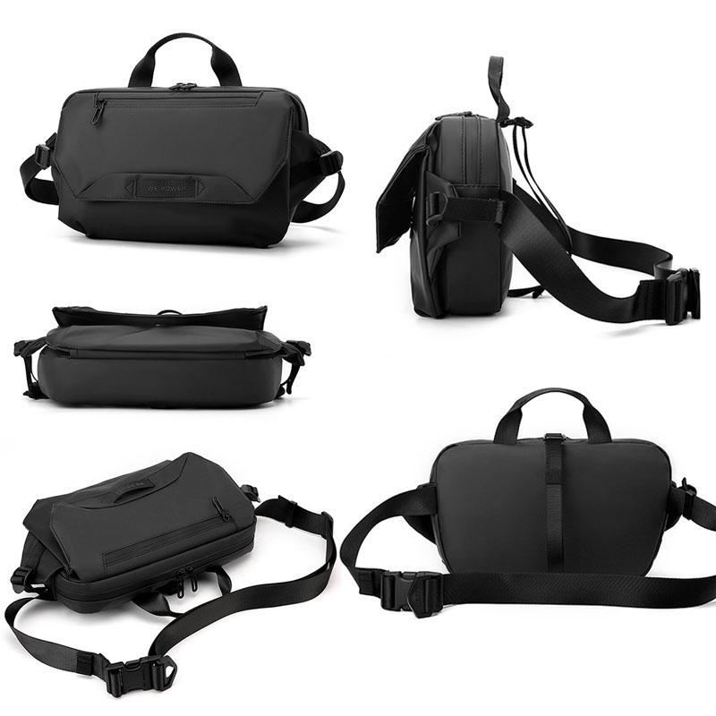 3 Point Strap Men Cycling Chest Bag Anti Sway Design - Deep Blue