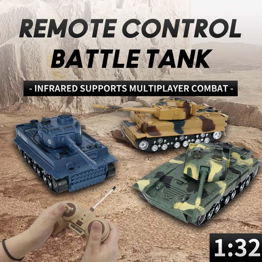 1 32 Four-way Rc Tank with Remote Control - Yellow