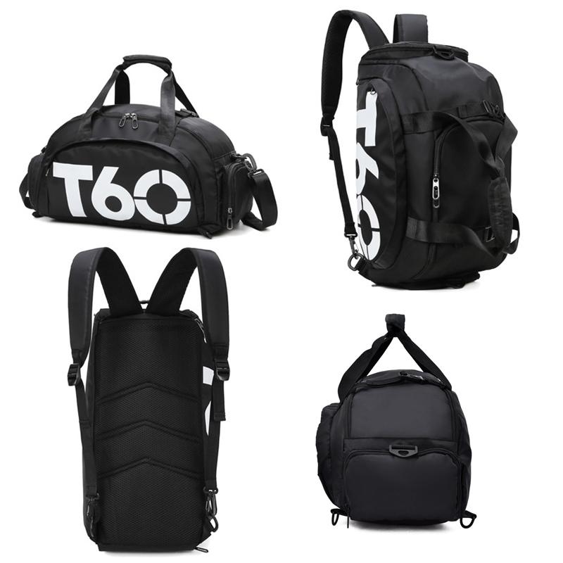Waterproof Fitness Backpack For Swimming And Travel - Simple Black Bottom Blue Word