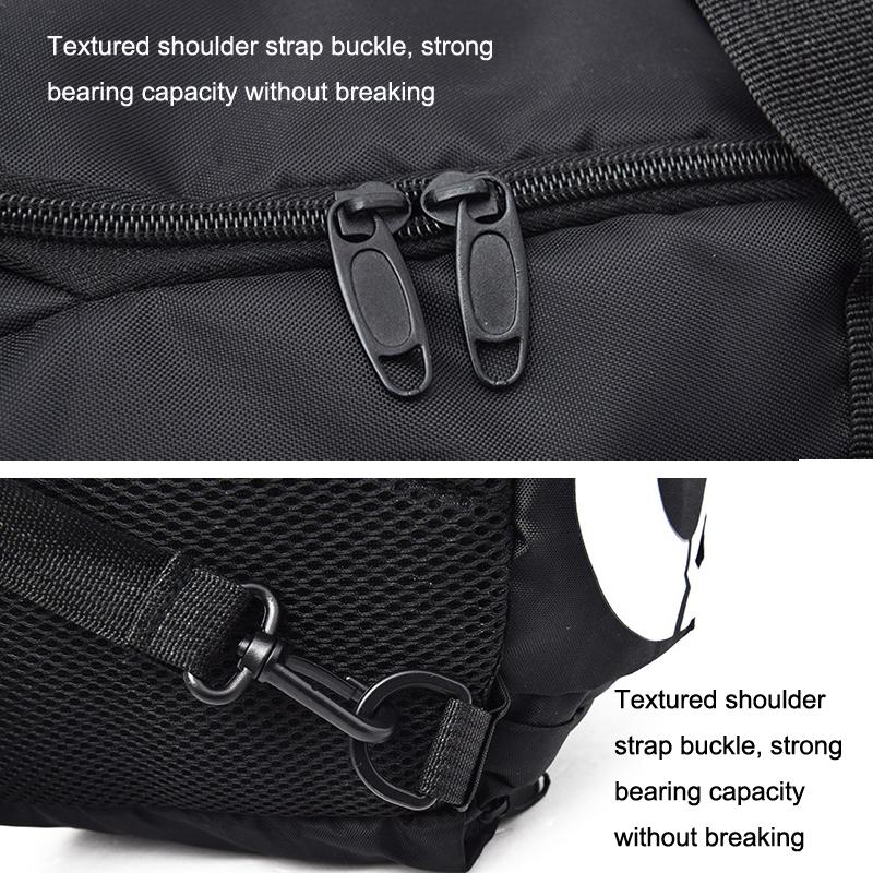 Waterproof Fitness Backpack For Swimming And Travel - Simple Black Bottom Blue Word