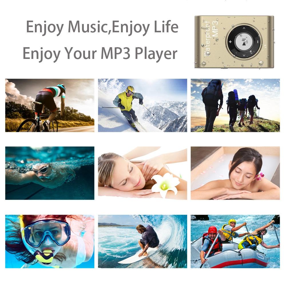 Waterproof Mp3 Player For Swimming & Diving 4Gb Memory Fm Radio Blue