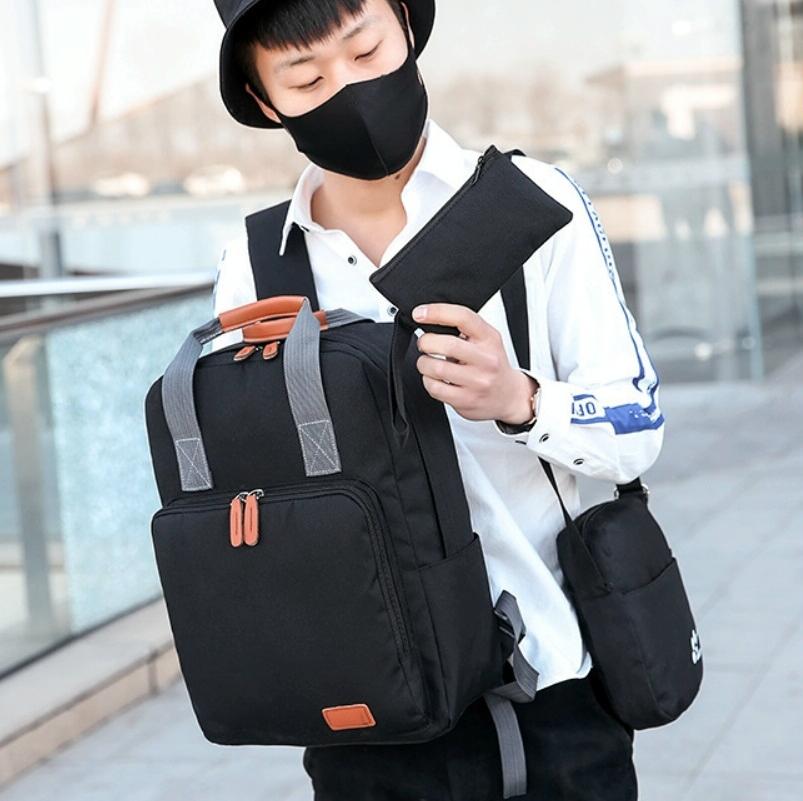 3-in-1 Student Usb Backpack - Multi-functional - Black