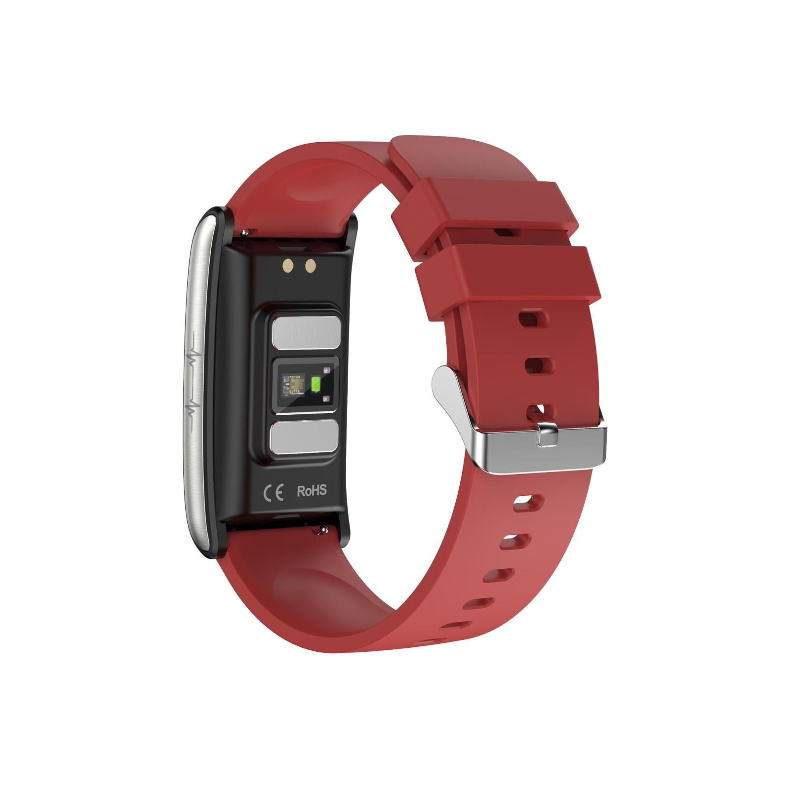 Smart Watch With Heart Rate And Blood Pressure Monitoring - Colour Screen - Red