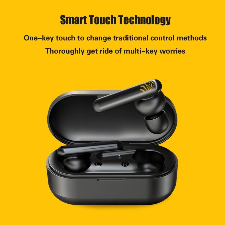 Mini Touch Control Tws Wireless Earphones with Mic & Charger Box - Green