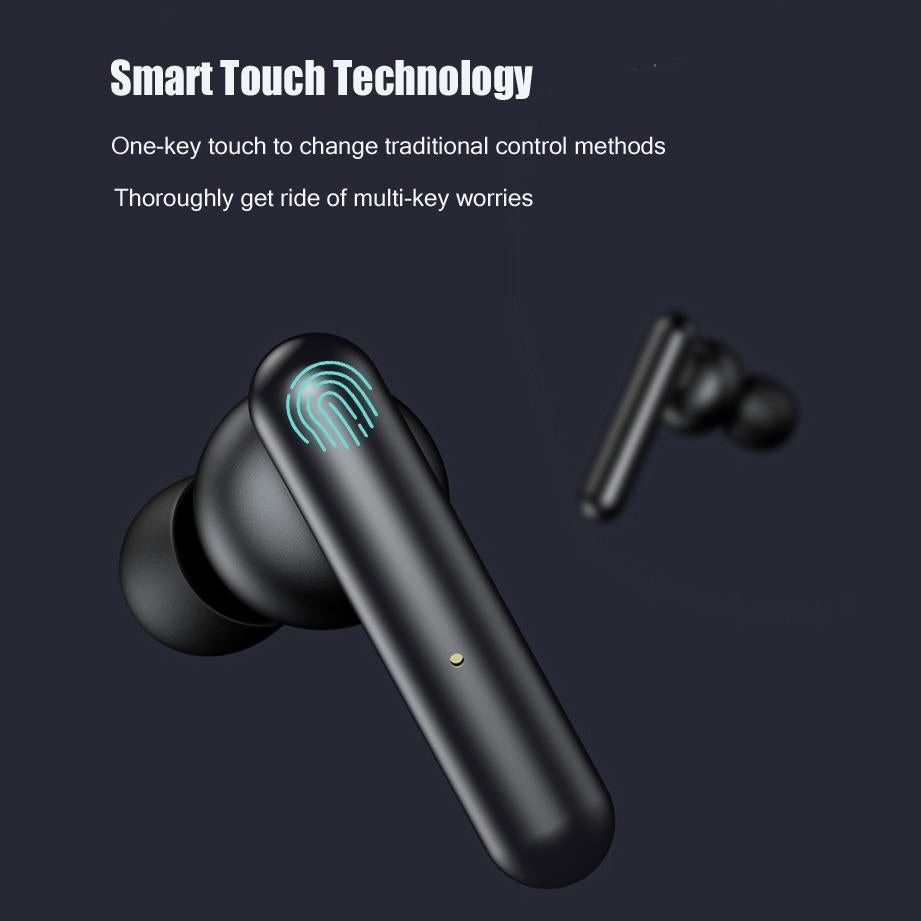 Mini Touch Control Tws Wireless Earphones with Mic & Charger Box - Green