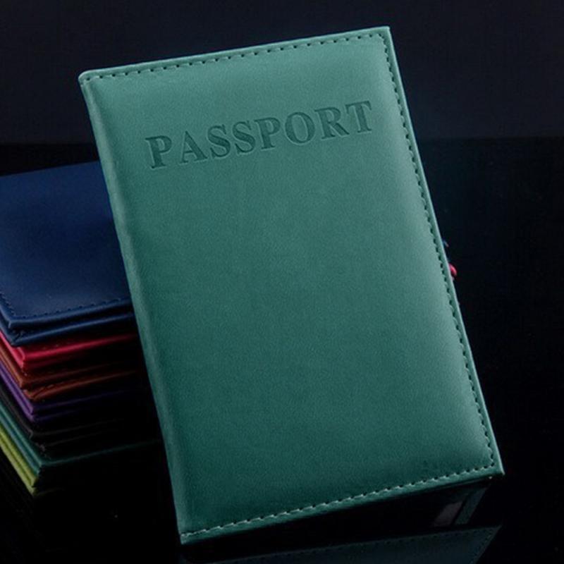 Travel Passport Cover Faux Leather Holder - Deep Blue