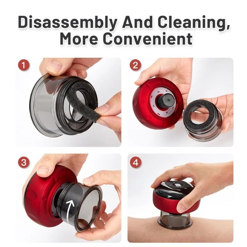 12-Speed Cupping Massager Set With 3 Cups - Black