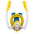Full Dry Silicone Kids Diving Mask with Double Tubes - White Yellow