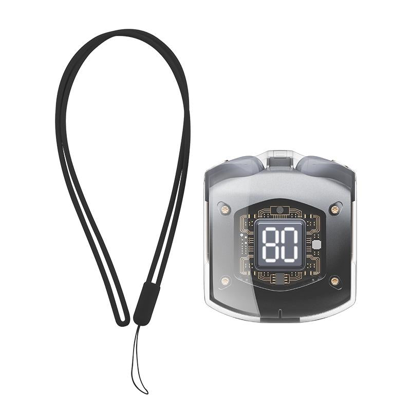 Transparent Bubble Tws Wireless Earphones with Lanyard - Beige