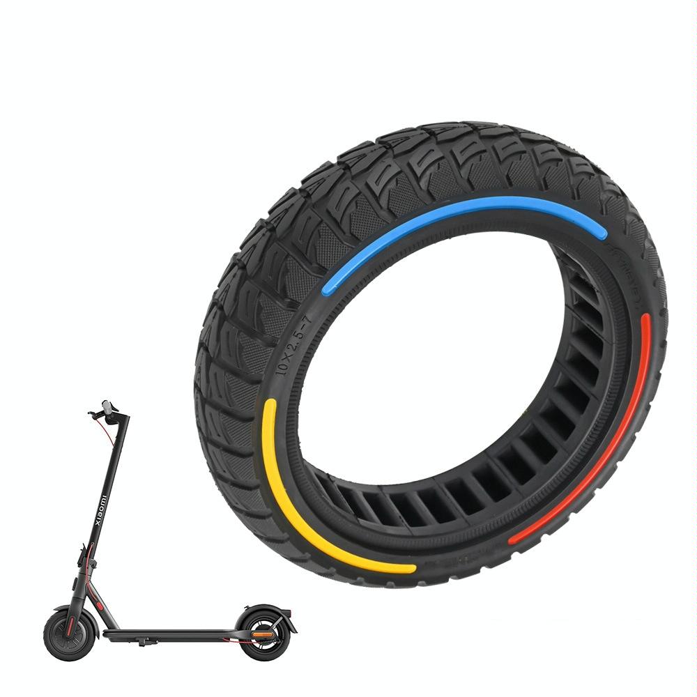 Colourful 2.5-7 Inch Honeycomb Tires for Xiaomi Scooter 4 / 4 Pro - Off-road Flick Design - Red