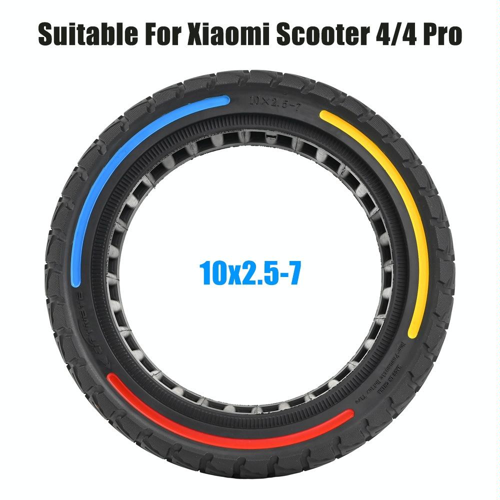 Colourful 2.5-7 Inch Honeycomb Tires for Xiaomi Scooter 4 / 4 Pro - Off-road Flick Design - Red