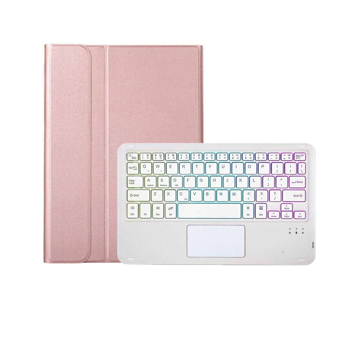 Bluetooth Keyboard Leather Tablet Case For Ipad 9.7 2018 & 2017 / Pro 9.7 / Air 2 With Touch Pad And Pen Slot - Rose Gold