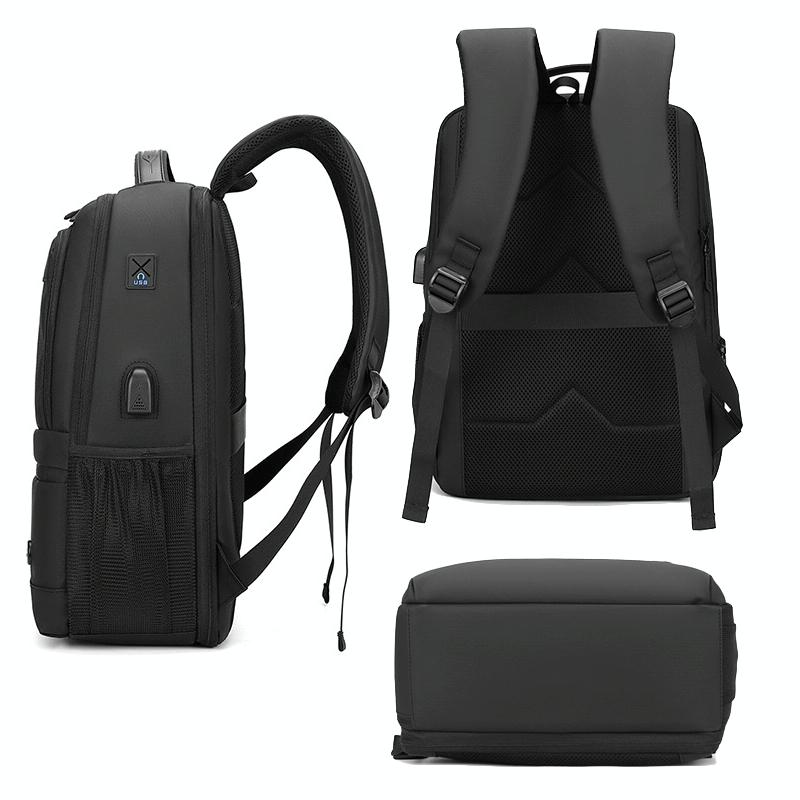 Men Usb Backpack with Charging Port - Dark Blue