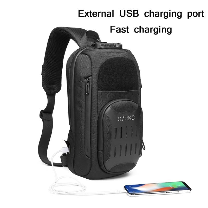 Waterproof Multifunctional Crossbody Chest Bag Men Motorcycle Gear Blue