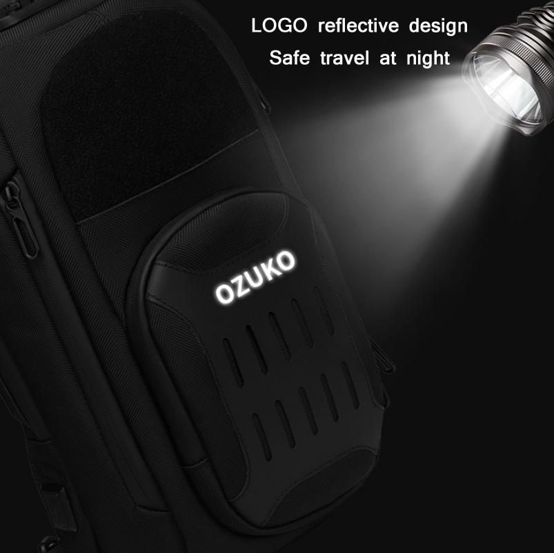 Waterproof Multifunctional Crossbody Chest Bag Men Motorcycle Gear Blue