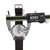 Men Leather Band Sports Watch with Large Dial - Silver Black + Black