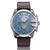 Men Leather Band Sports Watch with Large Dial - Silver Black + Black