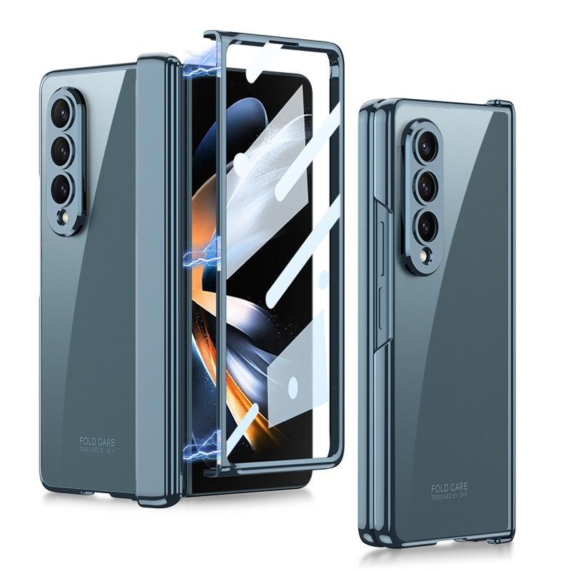 For Samsung Galaxy Z Fold4 5G Magnetic Hinged Folding Case - Wine Red
