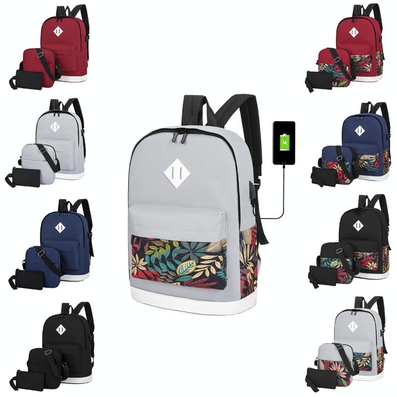 Versatile Student Backpack with Usb Port - College Style - Blue