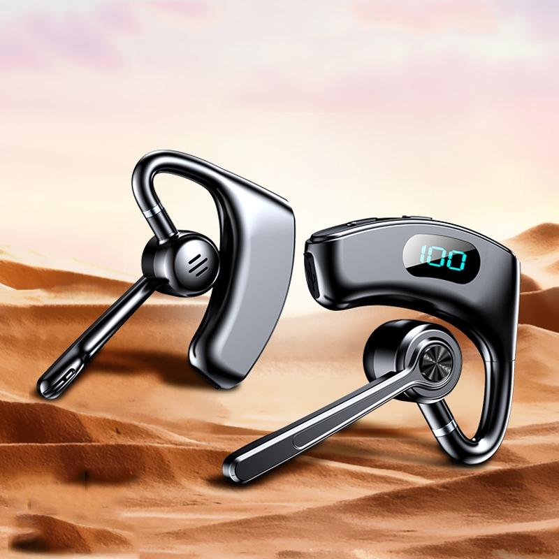 Bone Conduction Gaming Bluetooth Earphones with Noise Reduction - Blue