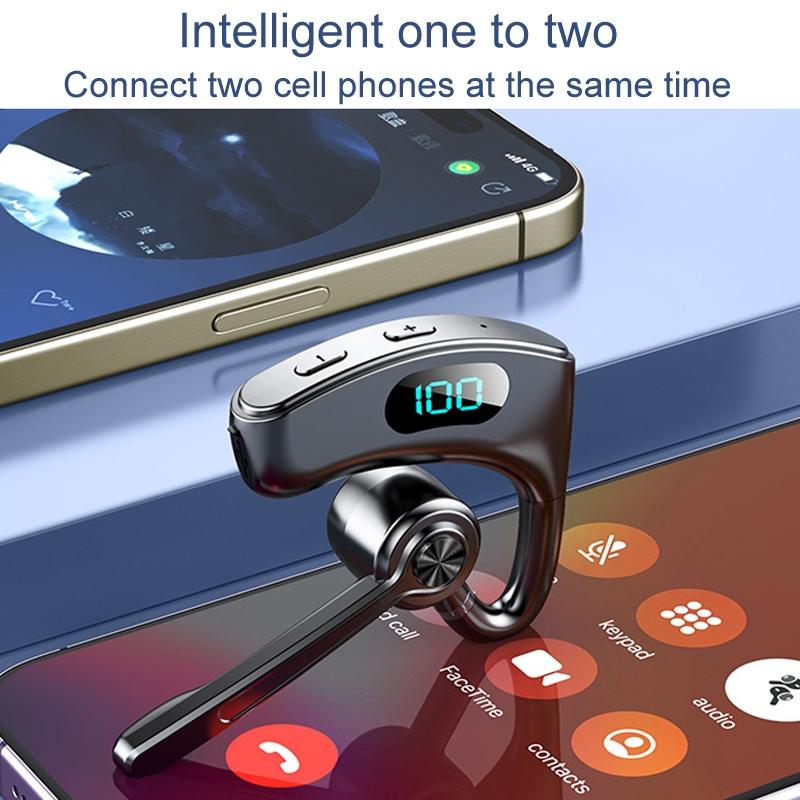 Bone Conduction Gaming Bluetooth Earphones with Noise Reduction - Blue