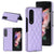 For Samsung Galaxy Z Fold4 5G Foldable Microfiber Phone Case - Rhombic Design - Purple