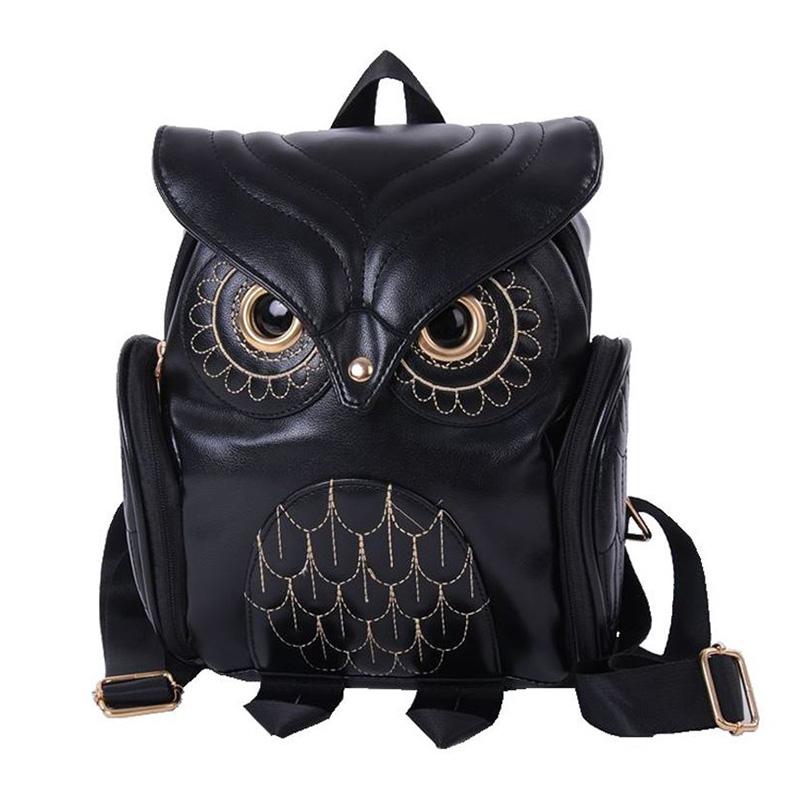 Women Owl Print Pu Backpack - Colourful and Stylish - Red