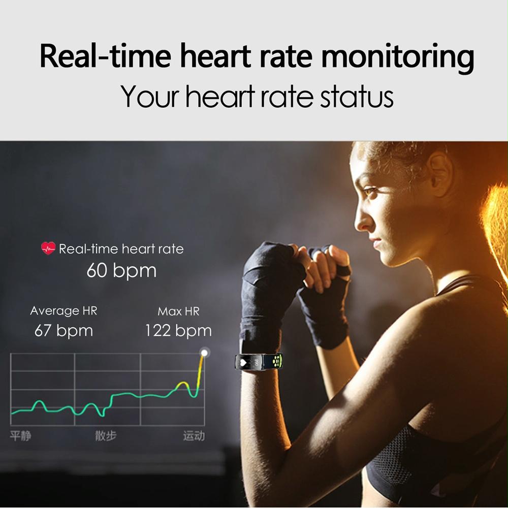 Waterproof Heart Rate Monitor Fitness Tracker - Red