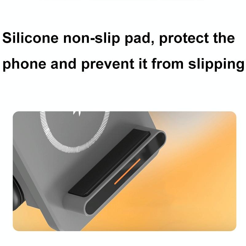 15W 3 In 1 Forklift Wireless Charger With Led Light - White