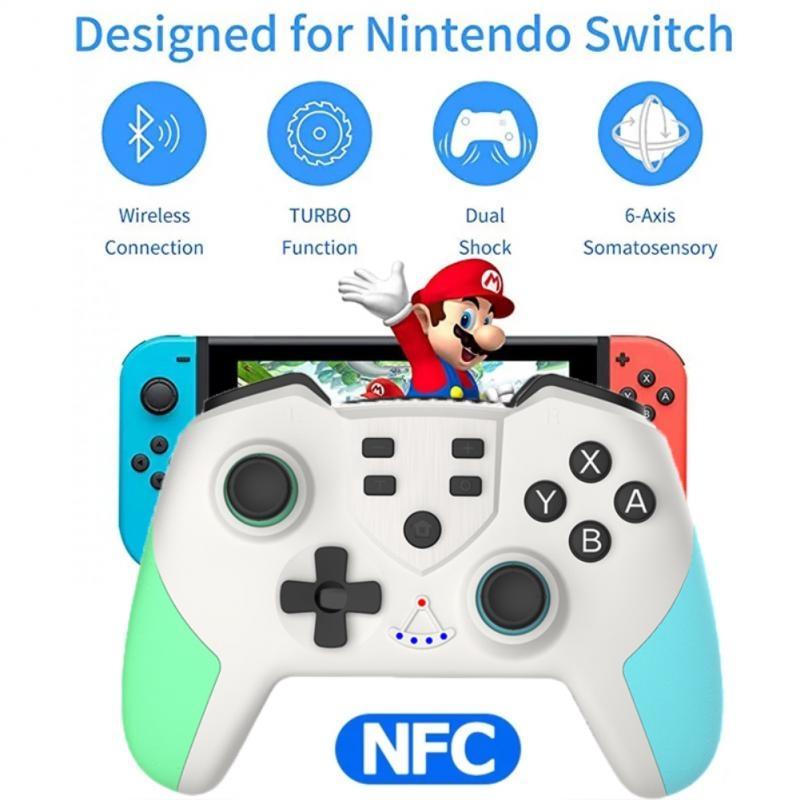 Wireless Six-axis Tooth Handle for Switch Pro - Blue Green