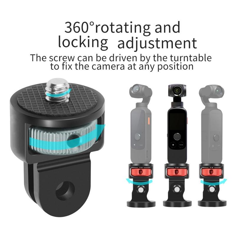 Universal Tripod Adapter for Action Cameras - 1 / 4 Inch Screw - Black Titanium