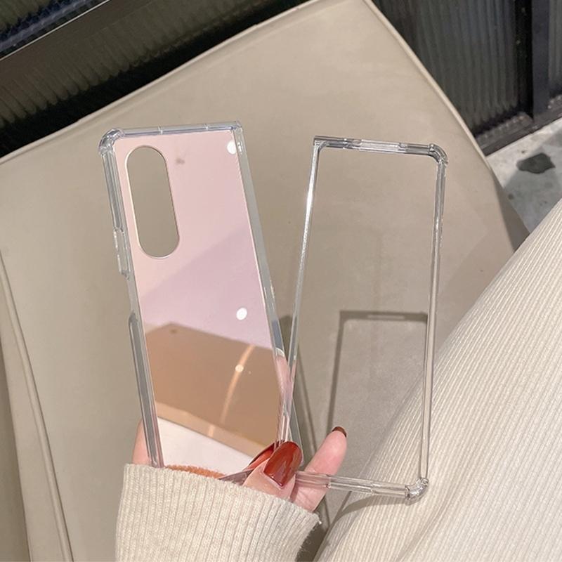 For Samsung Galaxy Z Fold4 5G Reflective Noodle Case - Reflective Finish - Rose Gold