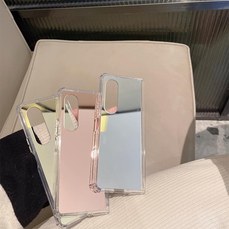 For Samsung Galaxy Z Fold4 5G Reflective Noodle Case - Reflective Finish - Rose Gold