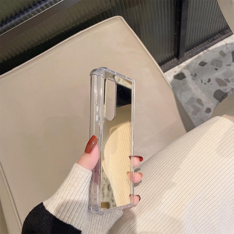 For Samsung Galaxy Z Fold4 5G Reflective Noodle Case - Reflective Finish - Rose Gold