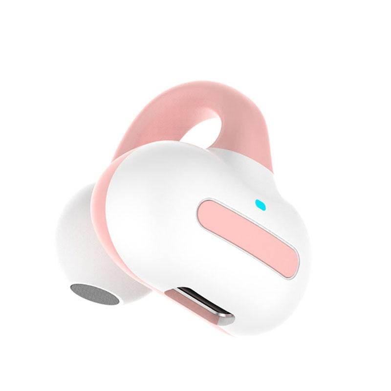 Wireless Single Ear Clip-on Bluetooth Earphone - M-s8 - Pink