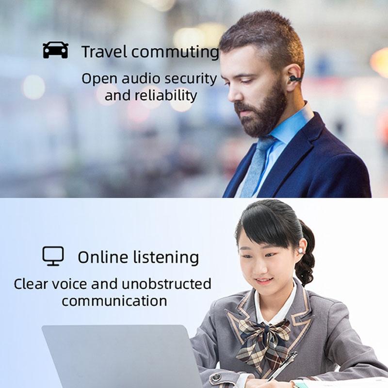 Wireless Single Ear Clip-on Bluetooth Earphone - M-s8 - Pink