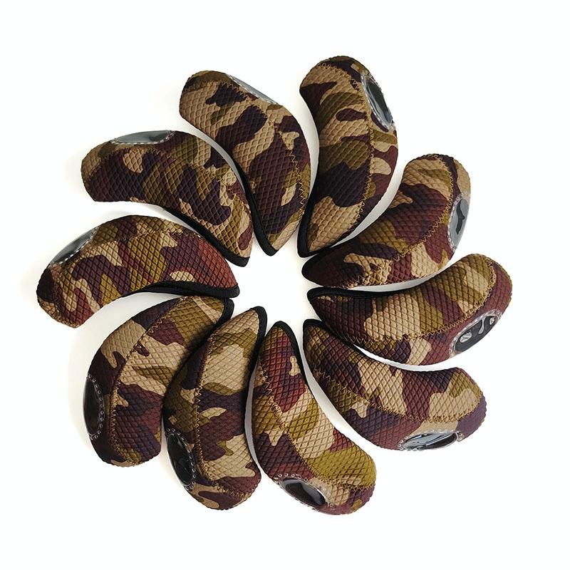 10-piece Neoprene Golf Club Headgear Set - Waterproof &amp; Wear-resistant - Camouflage
